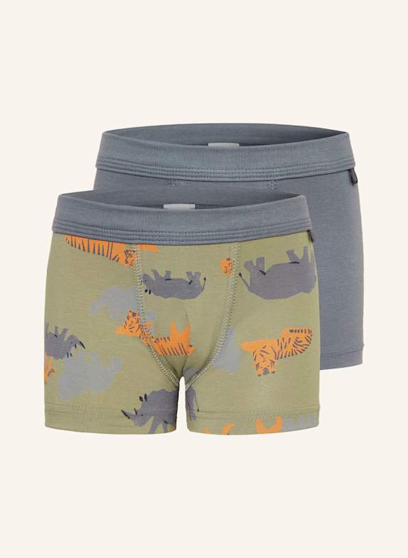 Sanetta 2er-Pack Boxershorts GRAU/ BEIGE/ ORANGE