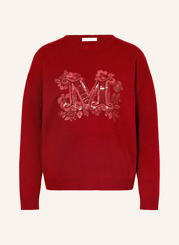 Max Mara Pullover QUOTA mit Pailletten ROT