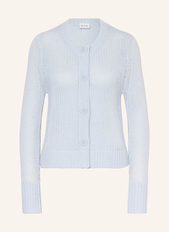 FTC CASHMERE Strickjacke aus Cashmere HELLBLAU