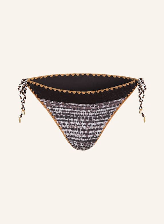 BANANA MOON COUTURE Triangel-Bikini-Hose BLIKA KLOKOA mit Glitzergarn SCHWARZ/ TAUPE/ HELLGRAU