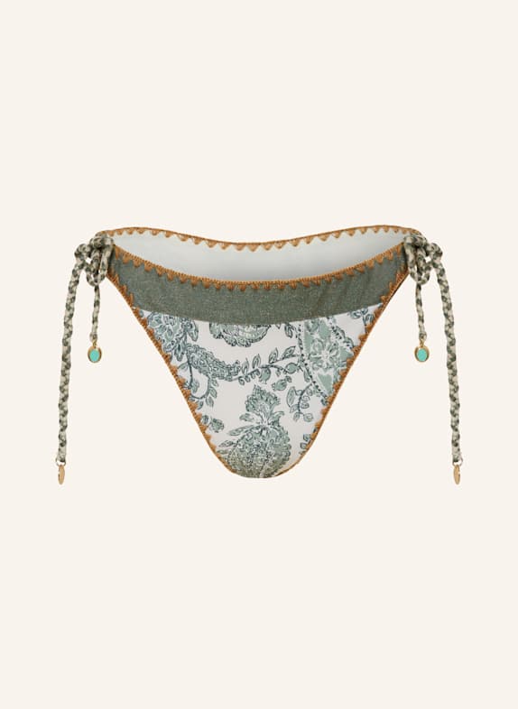 BANANA MOON COUTURE Triangel-Bikini-Hose BLIKA NASSIMIA mit Glitzergarn ECRU/ GRÜN/ BEIGE