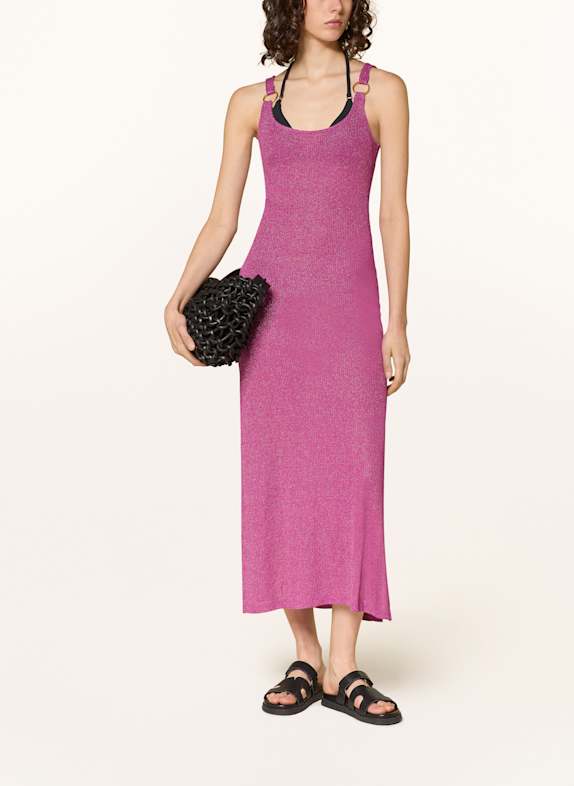 BANANA MOON COUTURE Strandkleid GOLDENRIB AMIVA mit Glitzergarn FUCHSIA