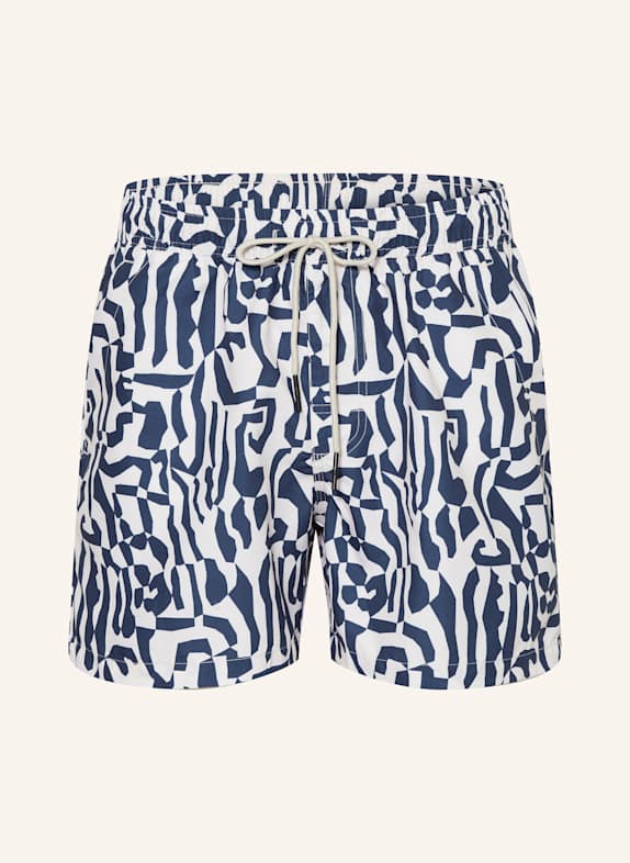 OAS Badeshorts MARBLING BLAU/ CREME