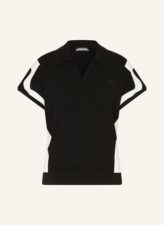J.LINDEBERG Funktions-Poloshirt SCHWARZ/ WEISS