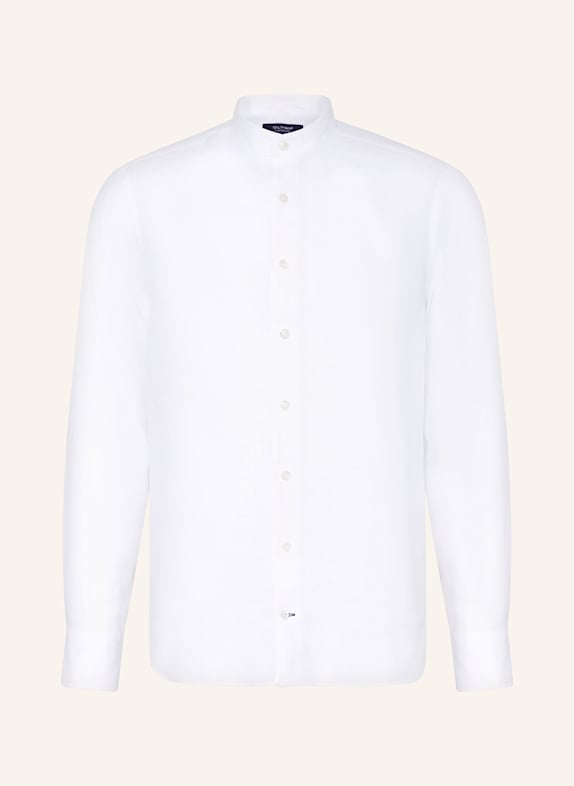 OLYMP SIGNATURE Leinenhemd Tailored Fit mit Stehkragen WEISS