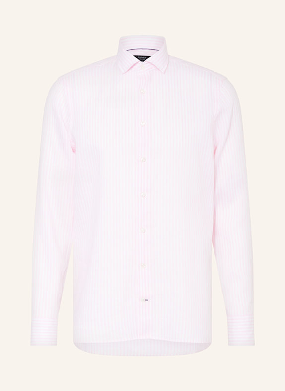 OLYMP SIGNATURE Hemd tailored Fit aus Leinen ROSÉ/ WEISS