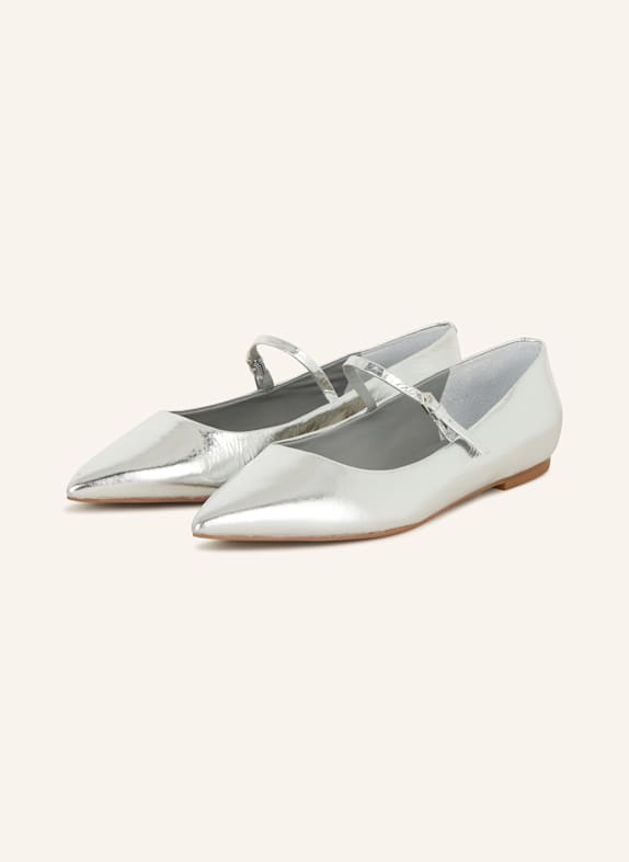 CARRANO Mary-Jane-Ballerinas SILBER