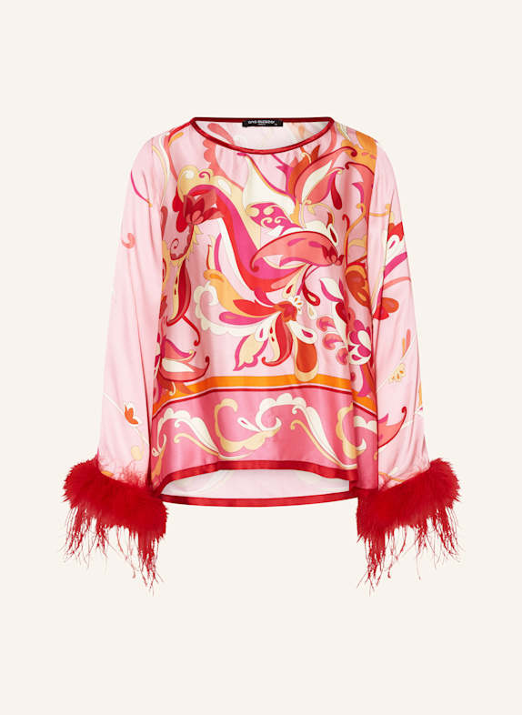 Ana Alcazar Blusenshirt aus Satin ROSA/ ROT/ ECRU