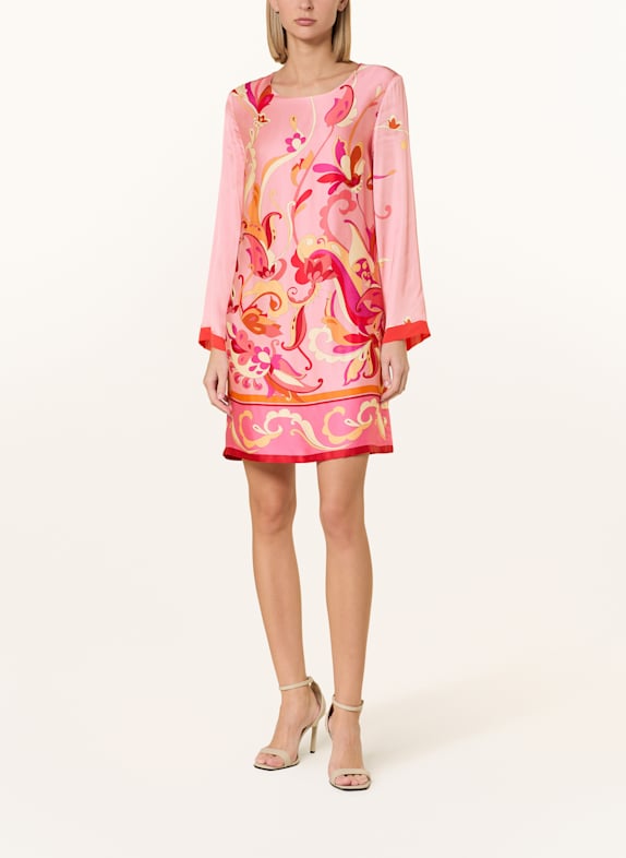 Ana Alcazar Satinkleid ROSA/ PINK/ ECRU