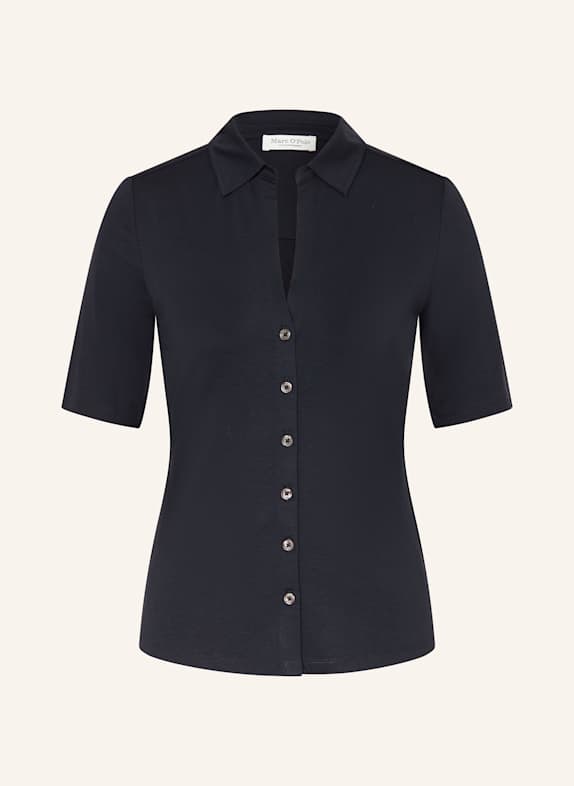 Marc O'Polo Hemdbluse aus Jersey DUNKELBLAU