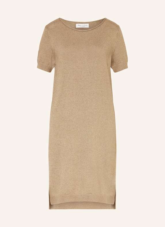 Marc O'Polo Strickkleid mit Leinen HELLBRAUN