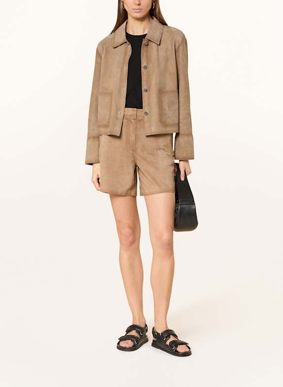 Marc O'Polo Overjacket aus Leder BRAUN
