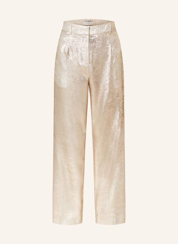 DANTE6 Marlenehose SHARM aus Jacquard mit Glitzergarn BEIGE