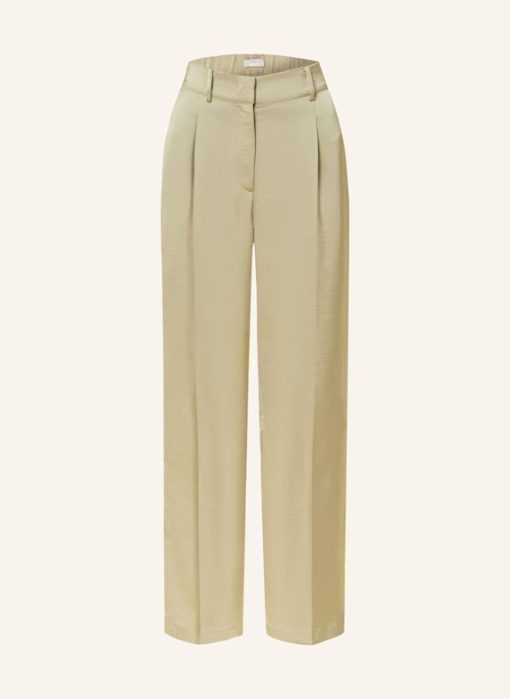 DANTE6 Marlenehose JULES aus Satin HELLGRÜN