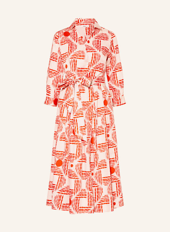 0039 ITALY Hemdblusenkleid JULENE mit 3/4-Arm CREME/ ORANGE