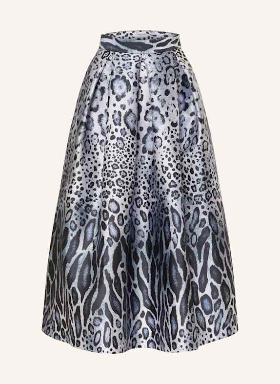 LUNATICA MILANO Pleated skirt LIGHT GRAY/ DARK BLUE