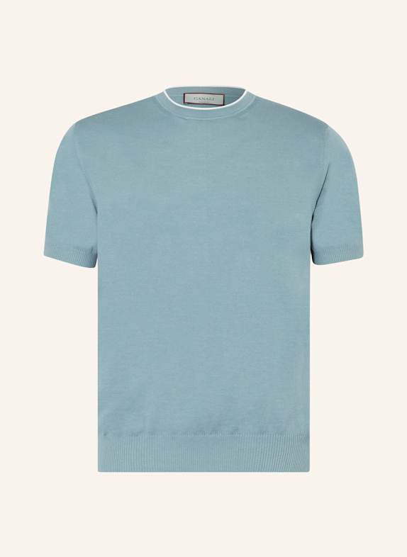 CANALI Knit shirt BLUE GRAY