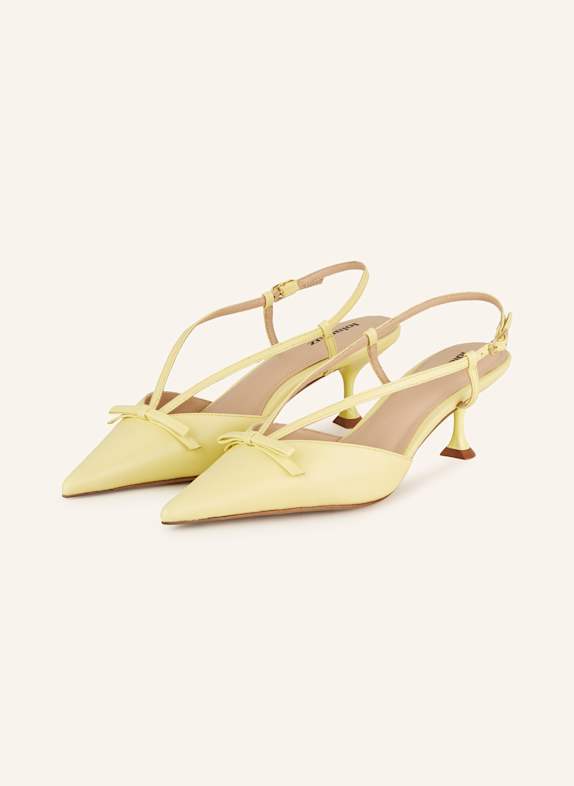 Lola Cruz Slingpumps SATINA GELB