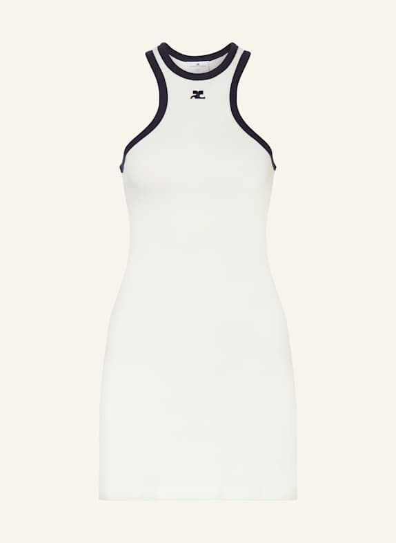 Courrèges Kleid WEISS/ DUNKELBLAU