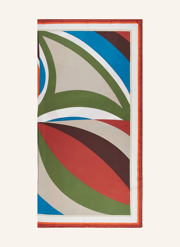 Barbieri Silk scarf ORANGE/ DARK RED/ WHITE