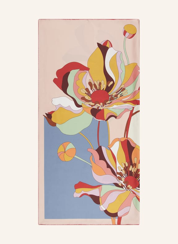 Barbieri Silk scarf CREAM/ ROSE/ DARK RED