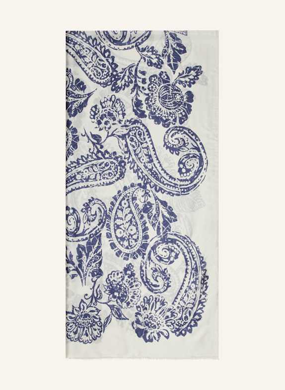 Barbieri Silk scarf WHITE/ BLUE