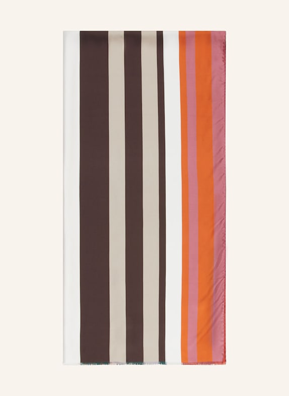 Barbieri Silk scarf LIGHT BROWN/ DARK BROWN/ PINK