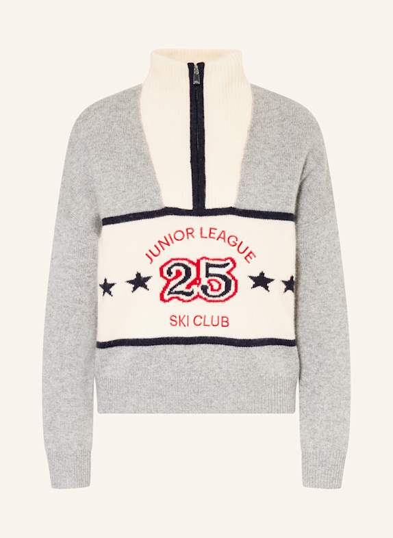 FROM FUTURE Cashmere half-zip sweater GRAY/ ECRU