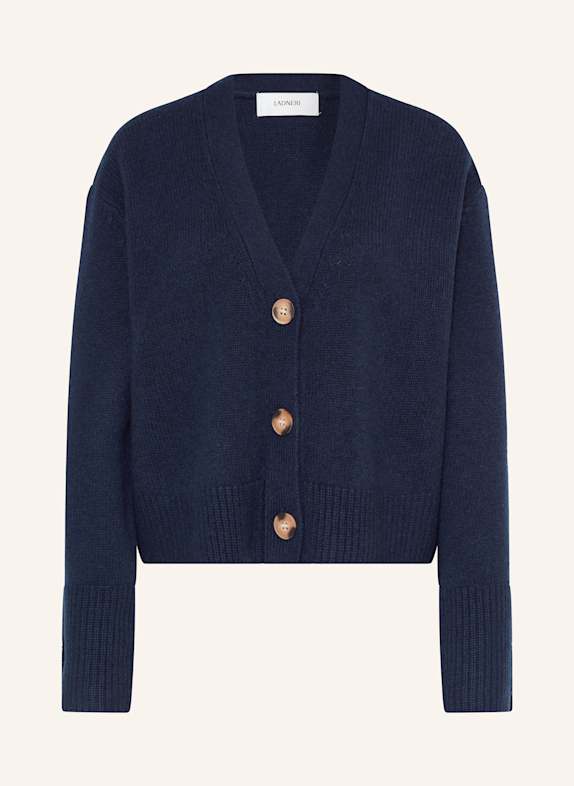 LADNERI Strickjacke PAIX aus Merinowolle mit Cashmere DUNKELBLAU
