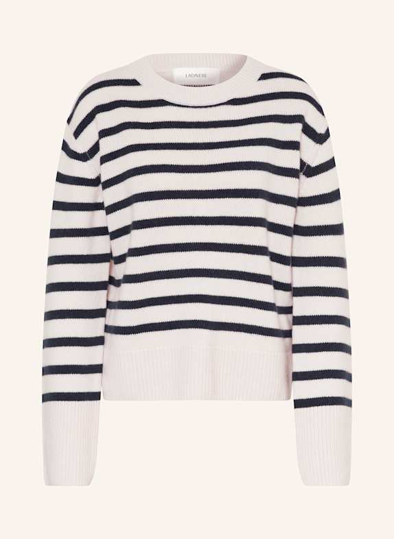 LADNERI Cashmere-Pullover GRIMAUD WEISS/ DUNKELBLAU