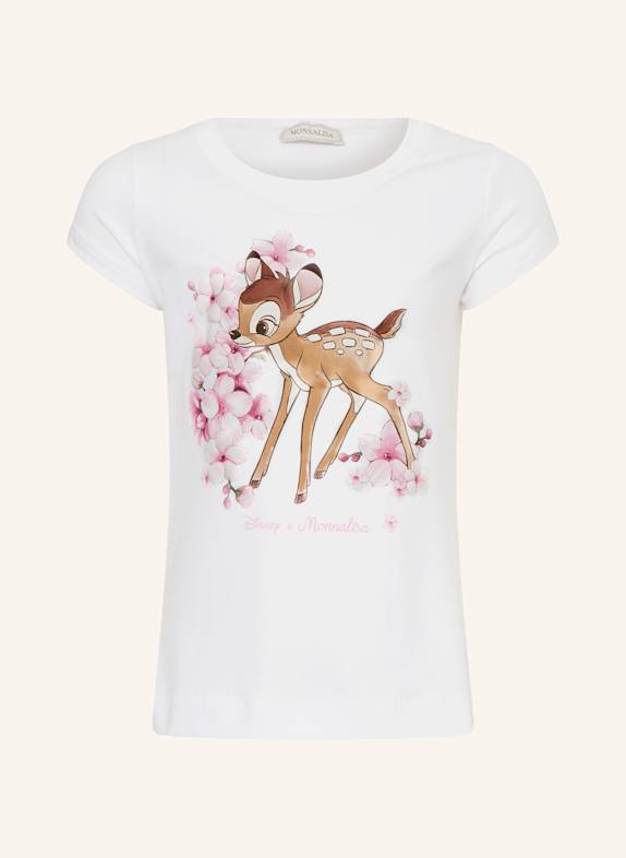 MONNALISA T-Shirt WEISS/ PINK/ BRAUN