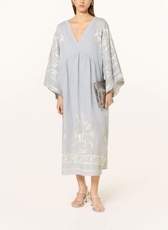 Greek Archaic Kori Strandkleid CRETE HELLGRAU/ SILBER