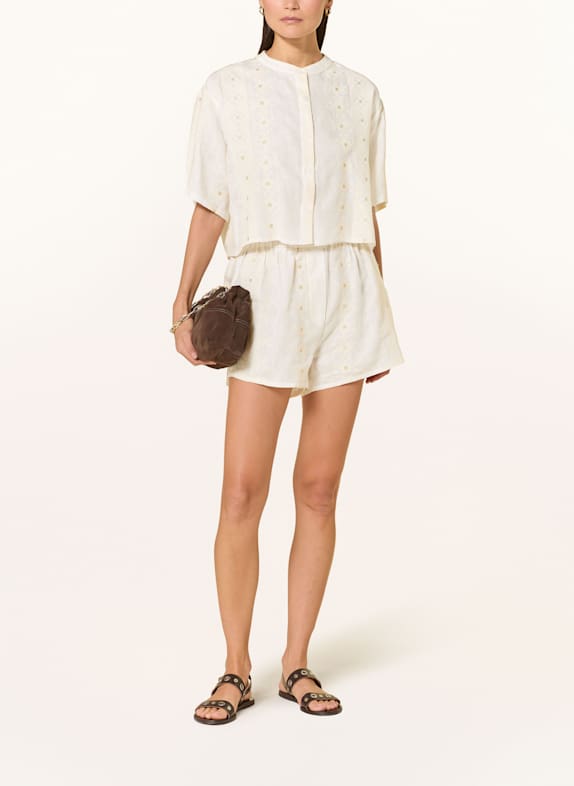 Greek Archaic Kori Linnen shorts PIXEL WIT / ECRU