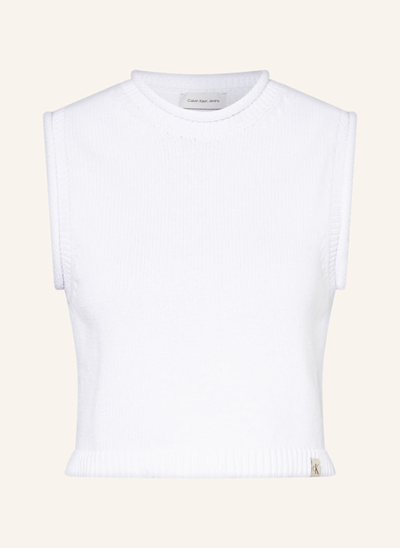 Calvin Klein Jeans Cropped-Stricktop WEISS