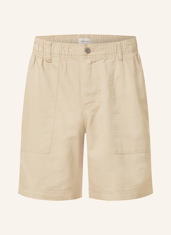 Calvin Klein Jeans Shorts mit Leinen BEIGE