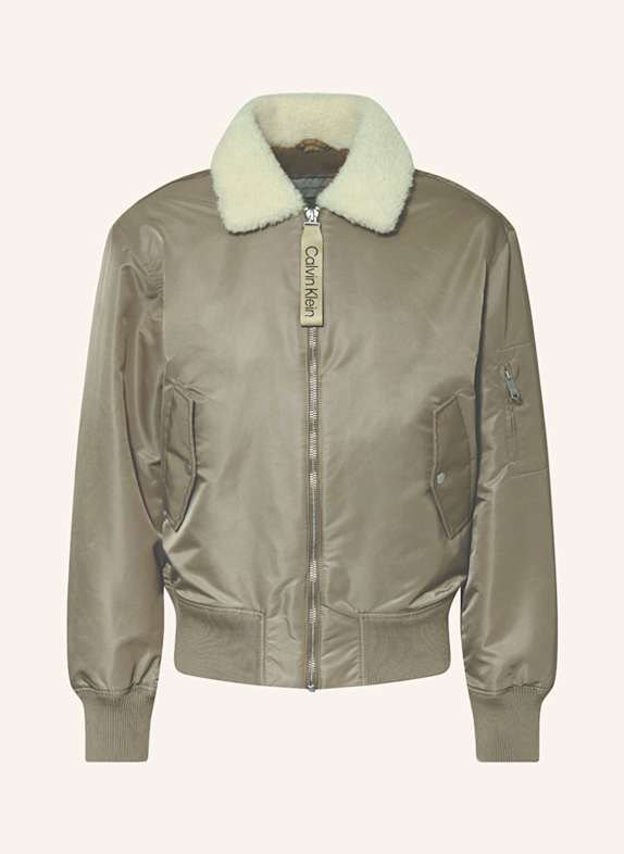 Calvin Klein Jeans Bomber jacket with teddy KHAKI/ BROWN