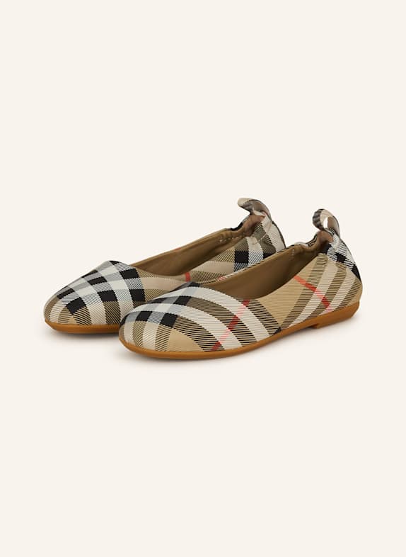 BURBERRY Ballerinas BEIGE/ SCHWARZ/ WEISS
