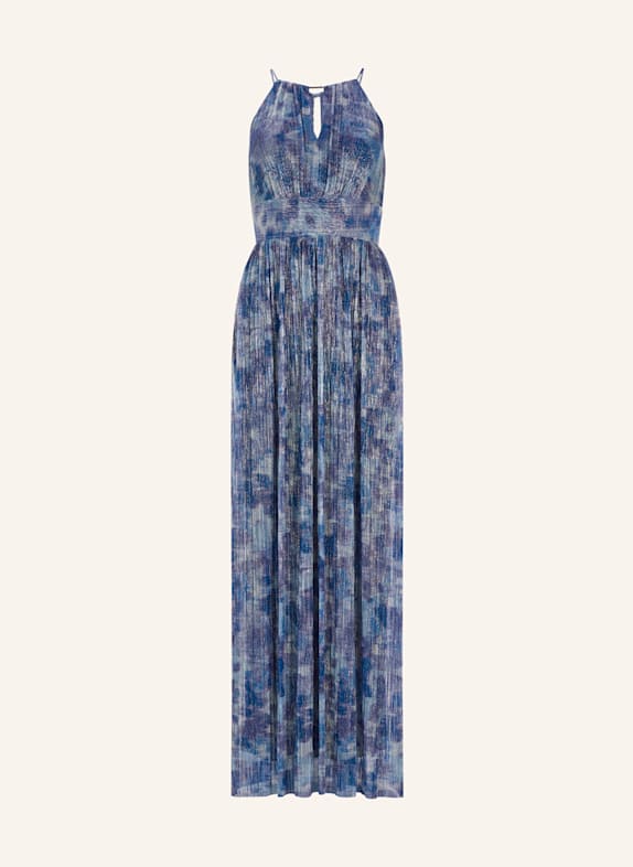 SWING Abendkleid mit Glitzergarn und Plissees BLAU/ HELLBLAU/ HELLLILA
