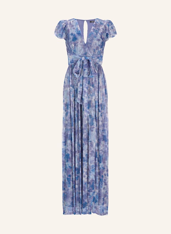 SWING Abendkleid mit Plissees und Glitzergarn DUNKELBLAU/ LILA/ HELLBLAU