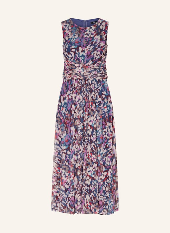SWING Cocktailkleid mit Mesh DUNKELBLAU/ DUNKELROT/ CREME