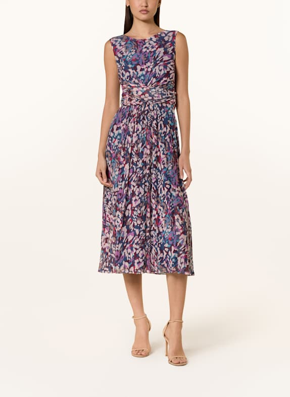 SWING Cocktailkleid mit Mesh DUNKELBLAU/ DUNKELROT/ CREME