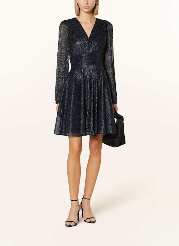 SWING Cocktailkleid mit Glitzergarn DUNKELBLAU