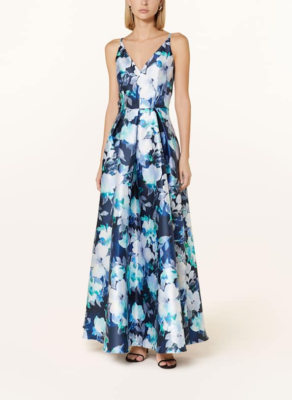 SWING Abendkleid DUNKELBLAU/ GRÜN/ WEISS