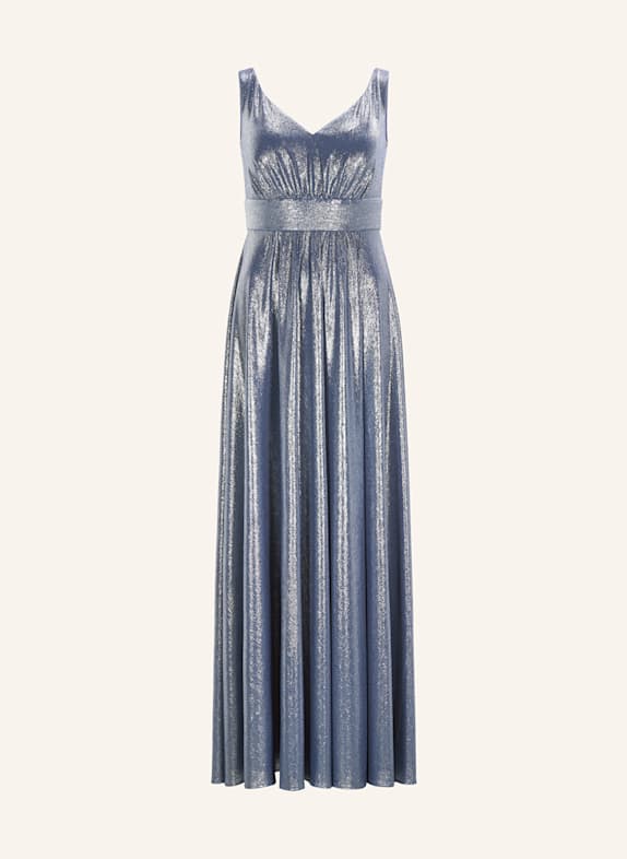 SWING Abendkleid mit Glitzergarn BLAU/ SILBER
