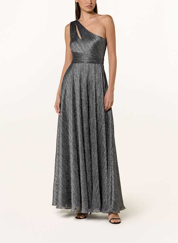 SWING Abendkleid mit Plissees DUNKELBLAU/ SILBER