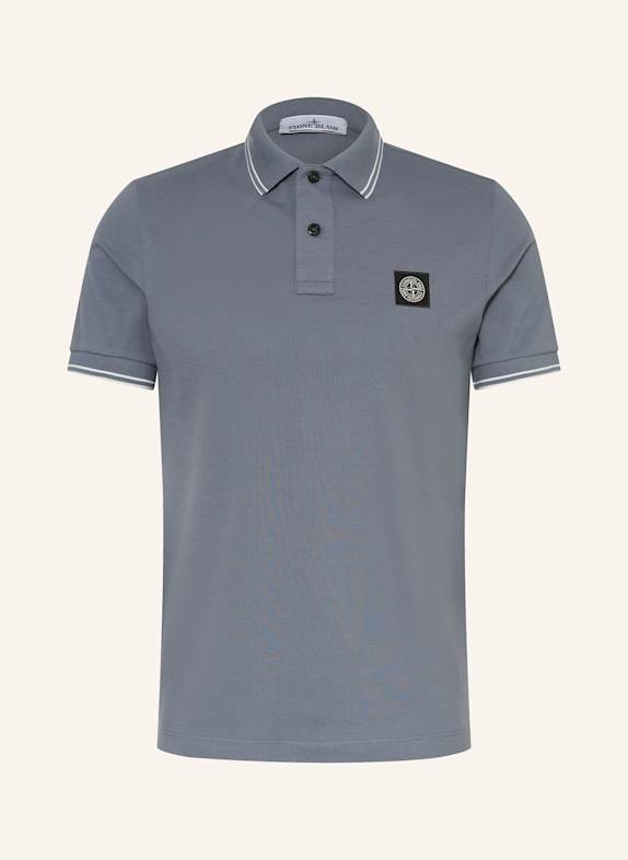 STONE ISLAND Piqué-Poloshirt Slim Fit BLAUGRAU