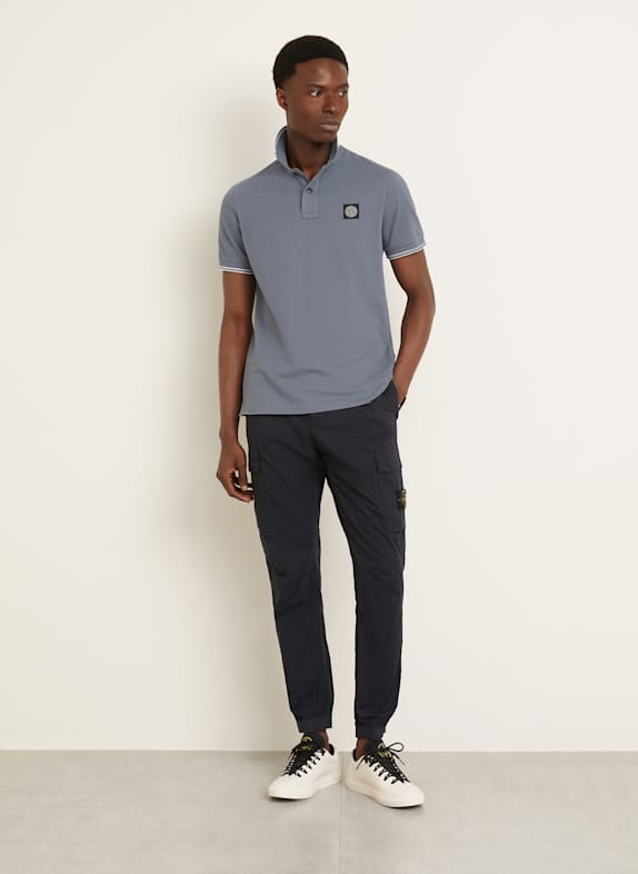 STONE ISLAND Piqué polo shirt slim fit BLUE GRAY