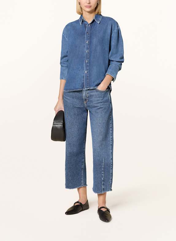 MAC Overhemdblouse in jeanslook BLAUW