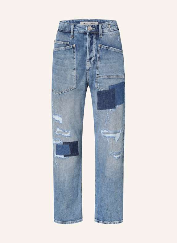 MAC Destroyed Jeans BAGGY D513 patched destroyed mid blu