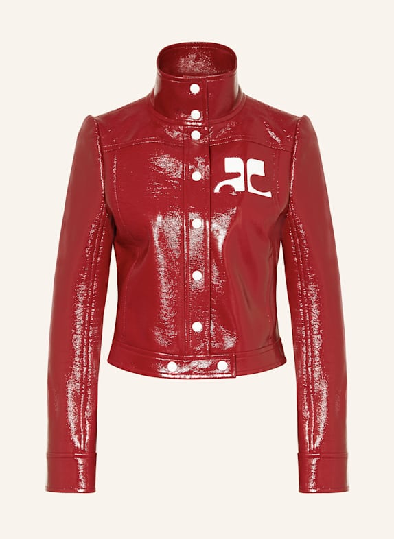 Courrèges Veste aspect cuir ROUGE FONCÉ